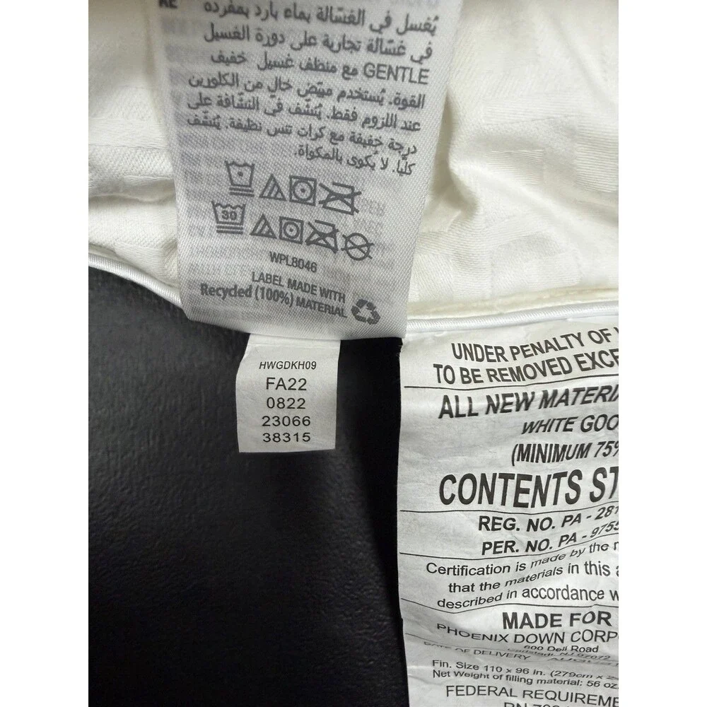 Hotel Collection European Goose Down Heavy Weight White King Comforter